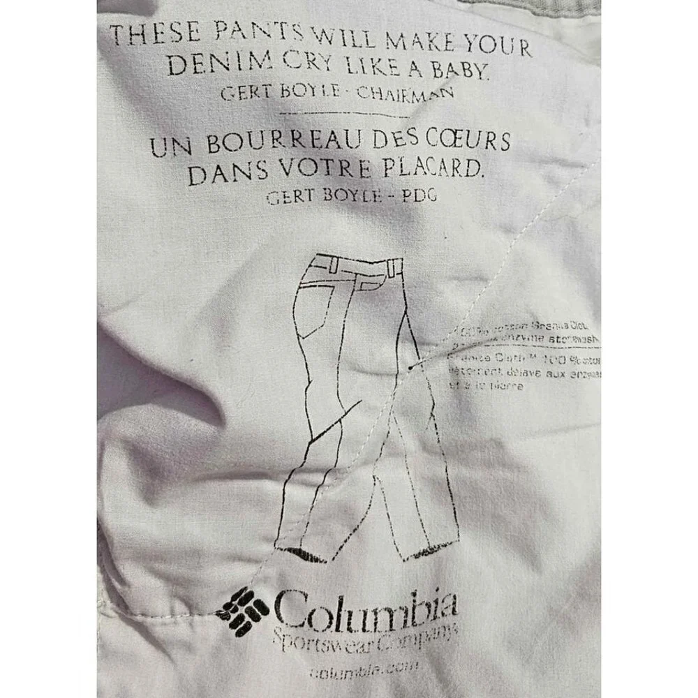 Columbia Sportswear Mens Beige Cargo Pants Sz 40